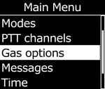 Menu - Principale - Opzioni gas selezionate