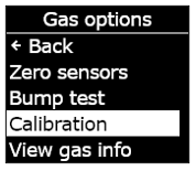 g7-calibrazione-gas-opzioni-menu di calibrazione