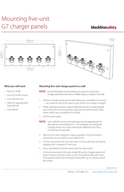 Charger panel wall-mounting instructions