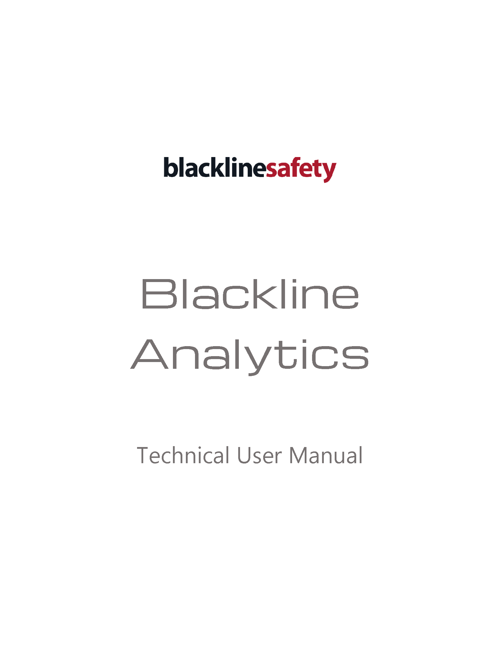Copertina del manuale tecnico d'uso di Blackline Analytics