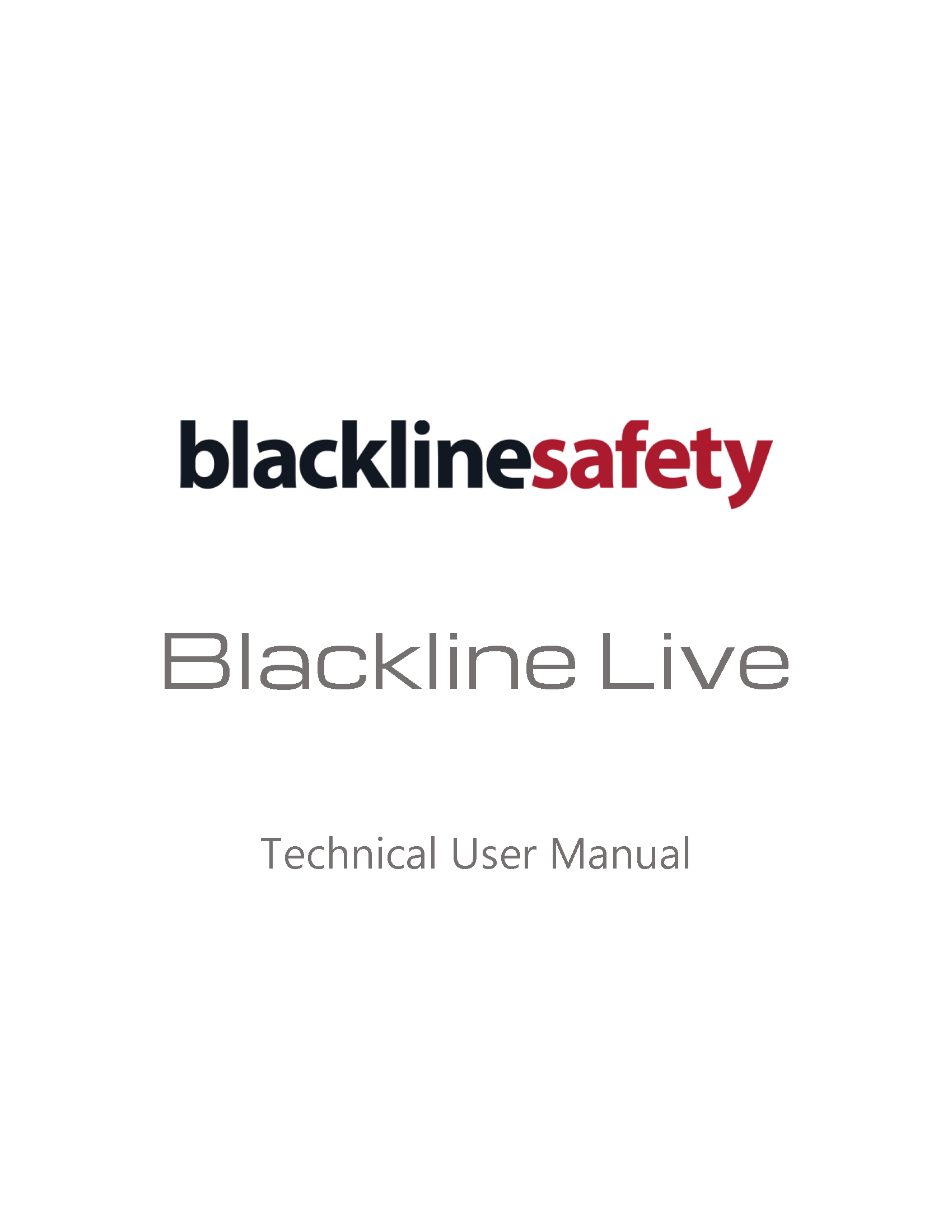 Copertina del manuale tecnico d'uso Blackline Live