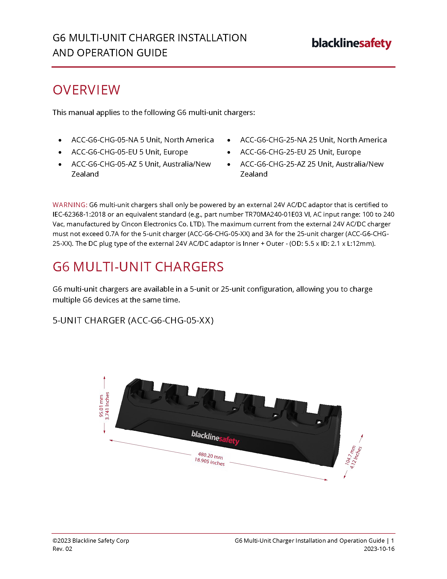 Guida all'installazione e al funzionamento del caricabatterie multiunità G6_Copertina